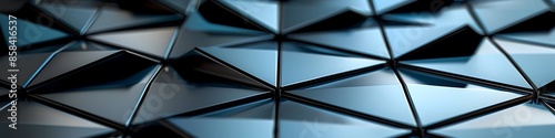 A captivating geometric arrangement of interlocking triangles in cool shades