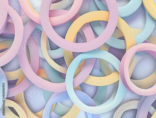 A detailed geometric arrangement of interwoven circles in pastel colors
