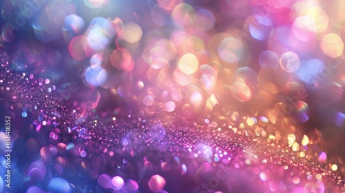 Abstract purple and orange glitter bokeh lights in high definition