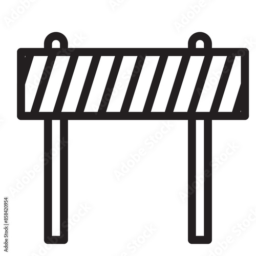 Barricade outline icon vector for mobile app, website, logo and presentation design.