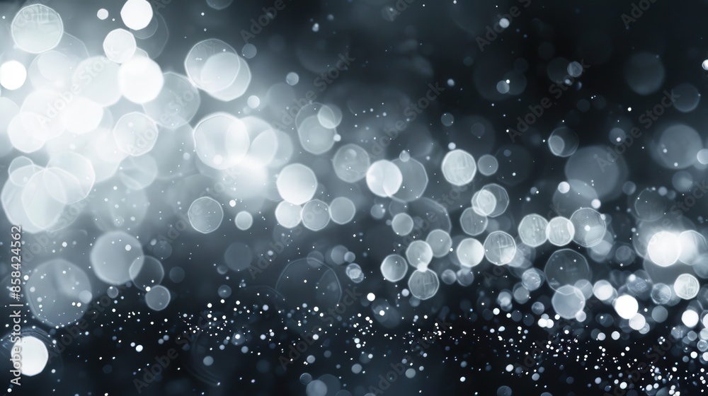 Bright bokeh lights, white and silver Bright bokeh lights, white and silver