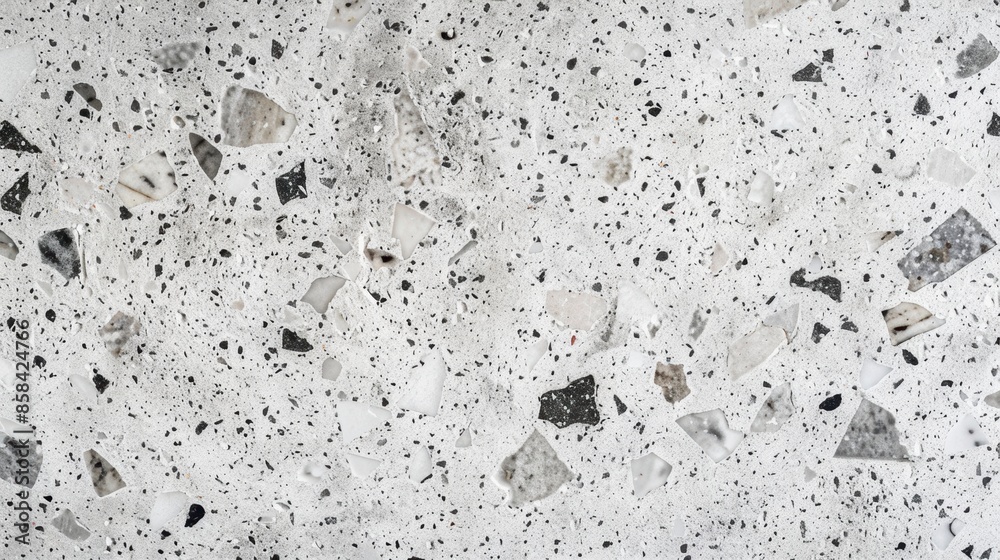 Close up view of polished gray terrazzo flooring Close up view of polished gray terrazzo flooring