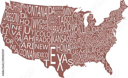 solid drawing of usa map.