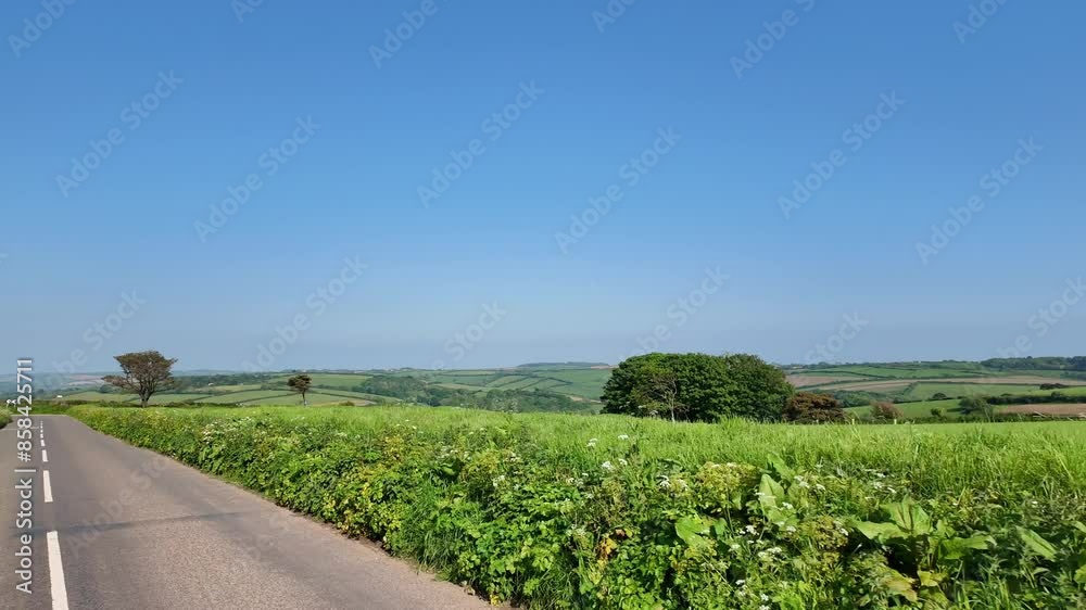 Bigbury Devon England UK. 30.05.2024.  South Devon scenic countryside viewed from a narrow Devonshire country lane.