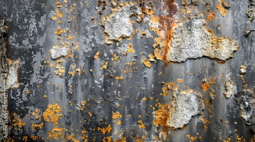 Close-up of rusted metal surface with peeling paint