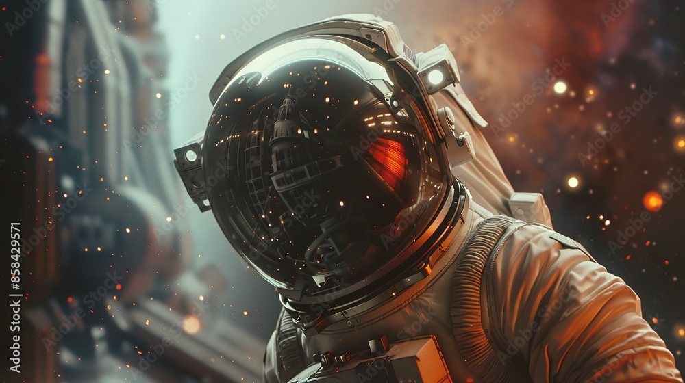The astronaut is on the space. The astronaut is on the space.