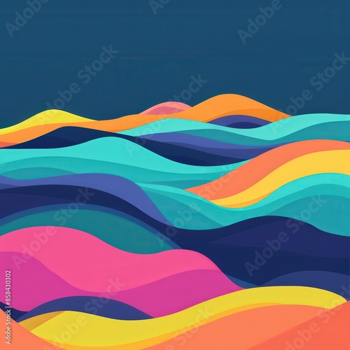 Vibrant abstract waves flat design