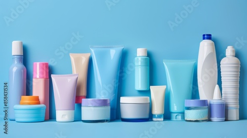 Health risks of BPA in personal care products  understanding concerns in cosmetics and hygiene items, blue background, banner