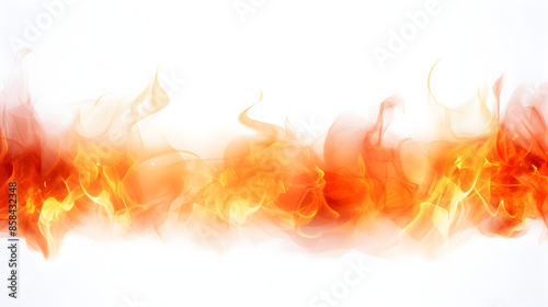 White Hot Fire Flames for Graphic Design on white background