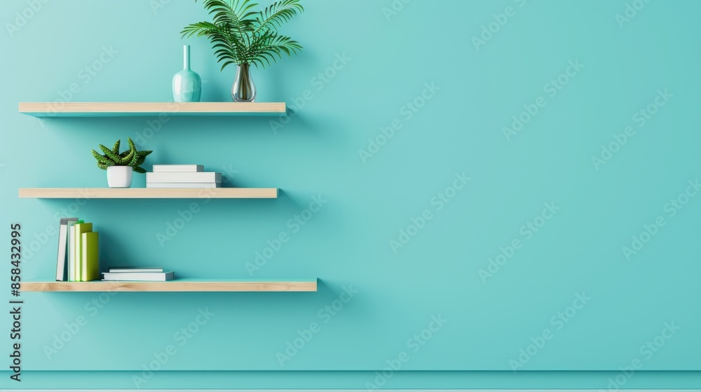 A minimalist blue bookshelf with a few carefully placed items, surrounded by generous copy space for text or images. The clean lines and simple design enhance the modern feel. A minimalist blue bookshelf with a few carefully placed items, surrounded by generous copy space for text or images. The clean lines and simple design enhance the modern feel.