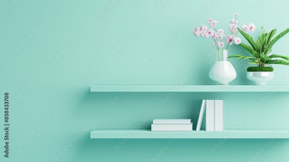 A simple yet stylish blue bookshelf with a minimalist aesthetic, surrounded by ample copy space for text or graphics. The uncluttered design makes it ideal for modern interior concepts. A simple yet stylish blue bookshelf with a minimalist aesthetic, surrounded by ample copy space for text or graphics. The uncluttered design makes it ideal for modern interior concepts.