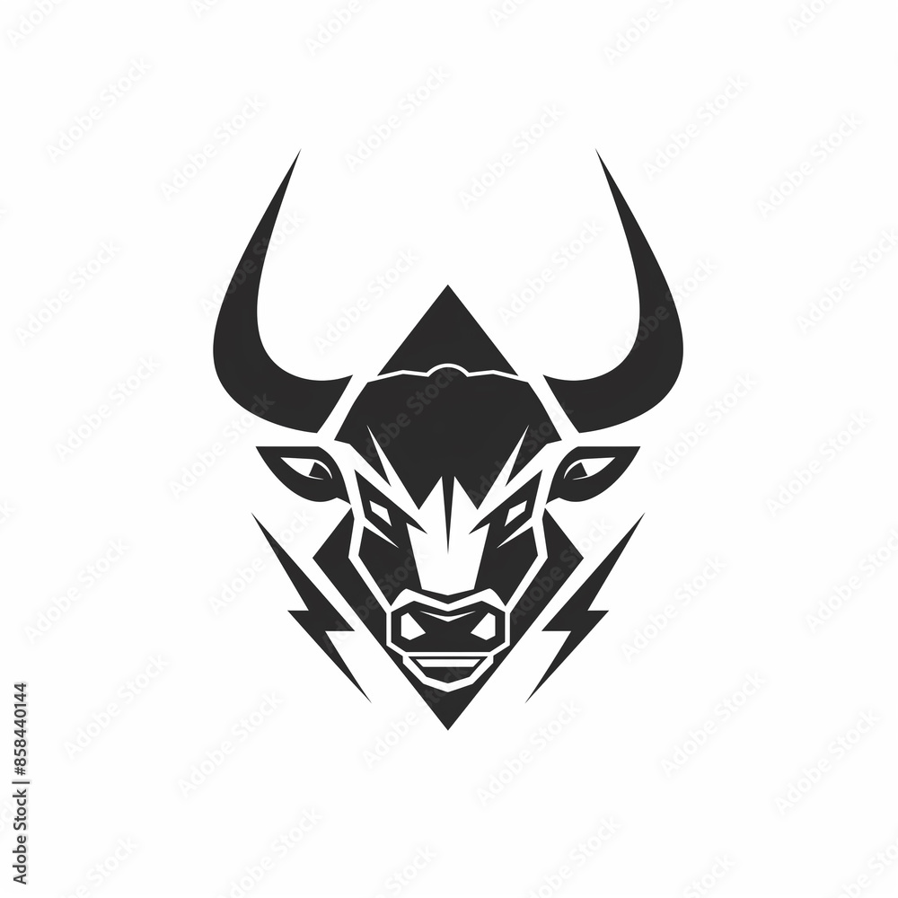A black bull head Logo A black bull head Logo