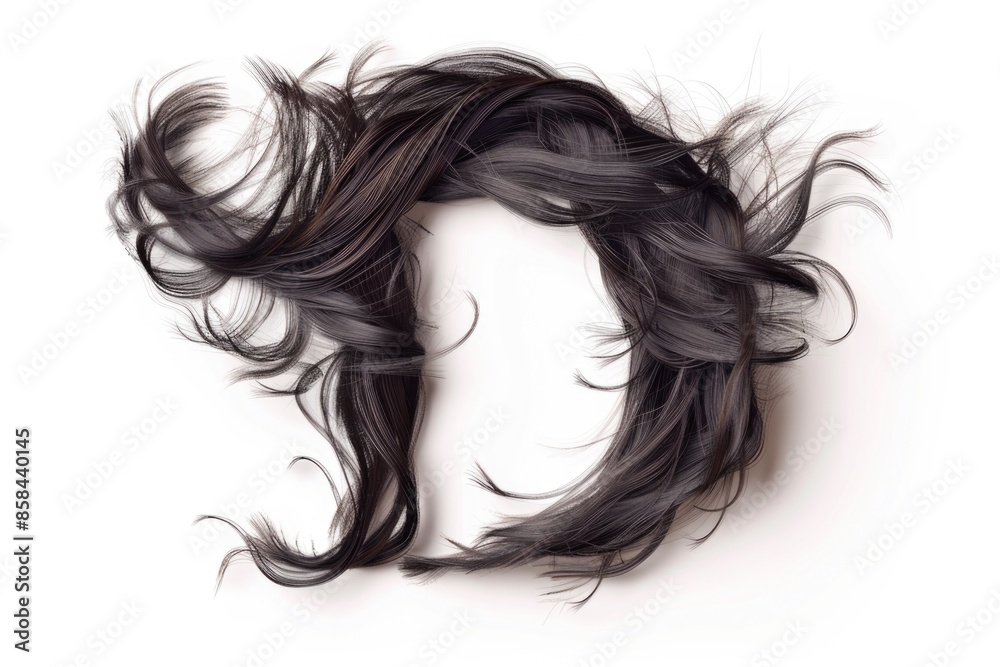 A person's hair forms a circular shape, great for illustration or design purposes A person's hair forms a circular shape, great for illustration or design purposes