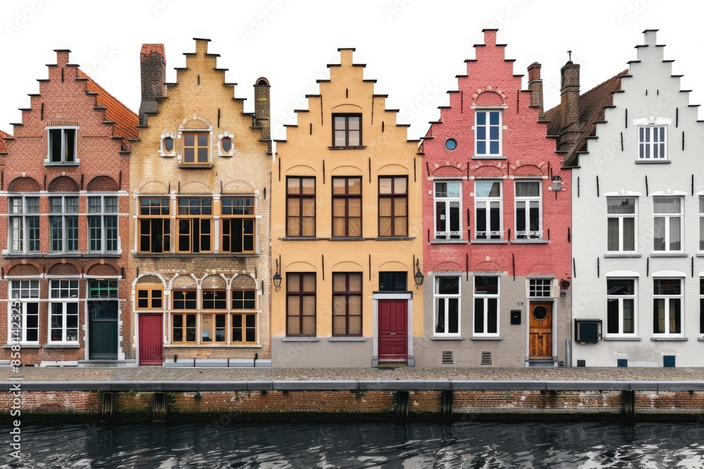 Coastal town scene with modern architecture and sea views, suitable for travel or real estate use Coastal town scene with modern architecture and sea views, suitable for travel or real estate use