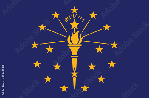  Indiana State Flag illustration. Indiana Flag. 
