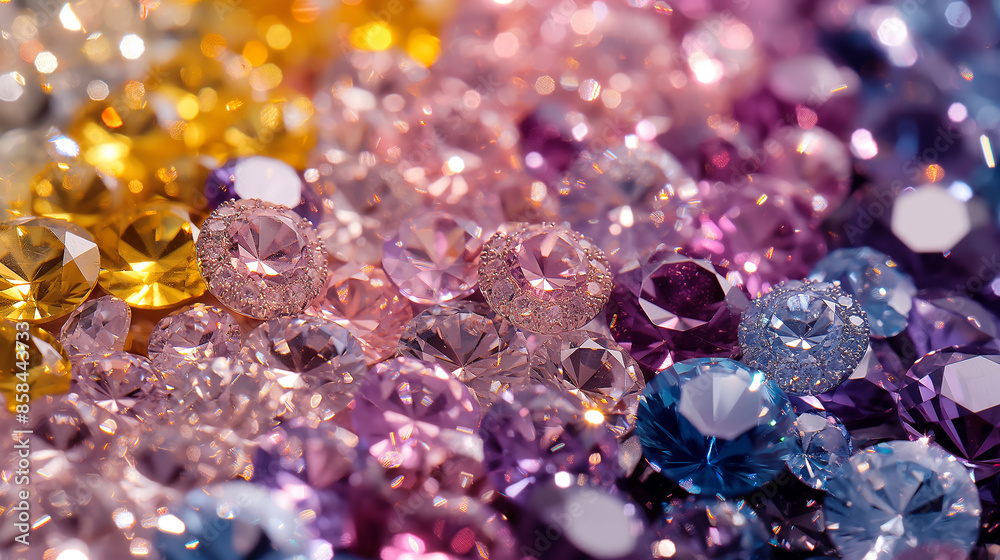 Colorful gemstones sparkling and creating beautiful background Colorful gemstones sparkling and creating beautiful background