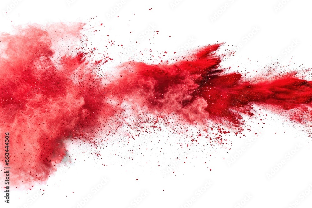 A red cloud of powder is suspended in mid-air, creating a dramatic and eye-catching scene A red cloud of powder is suspended in mid-air, creating a dramatic and eye-catching scene