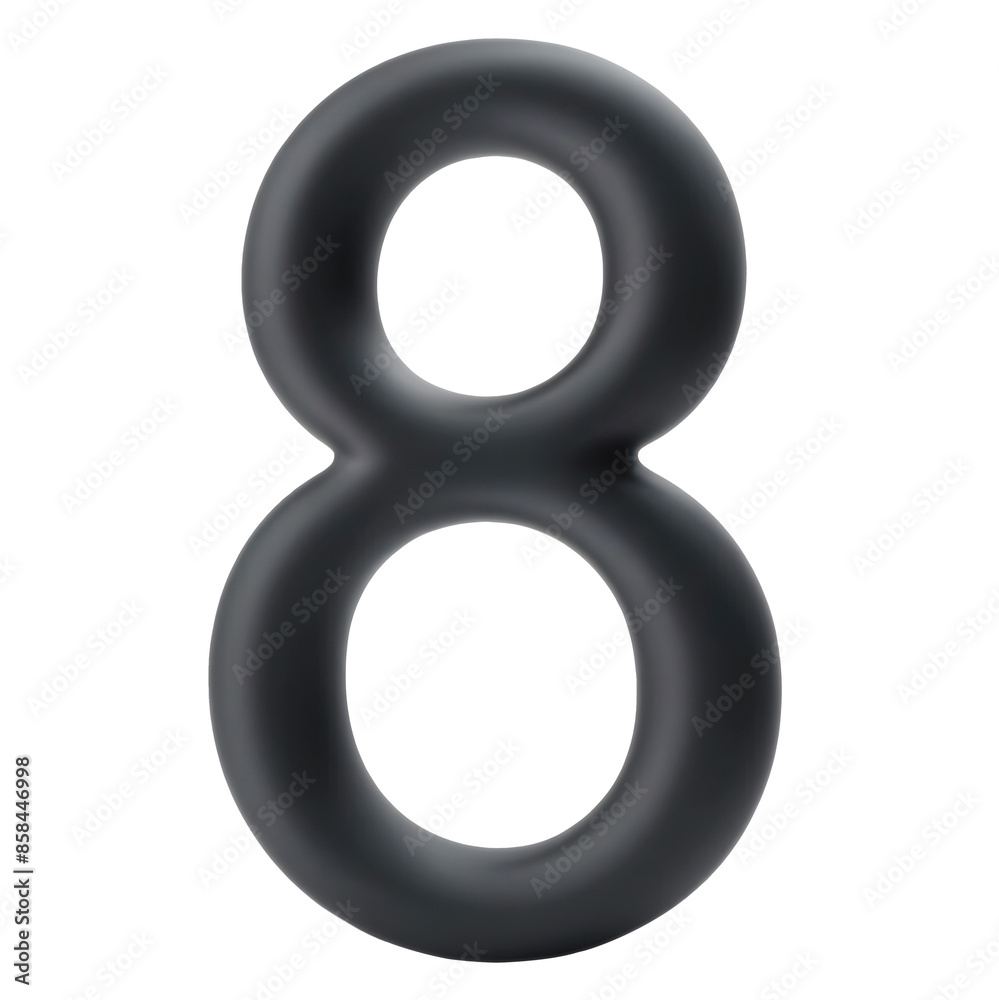 3d number 8 in black 3d number 8 in black