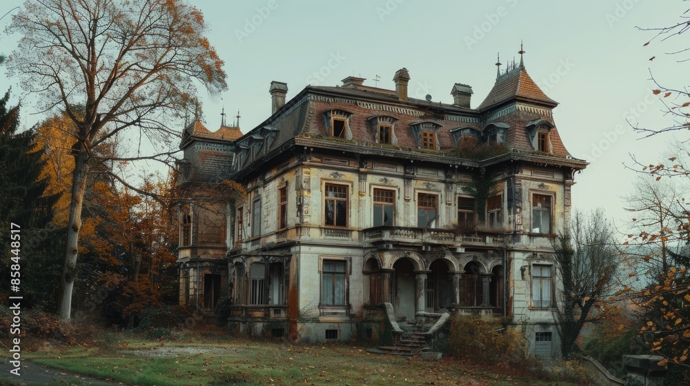 Obraz premium A picture of an old house with multiple windows