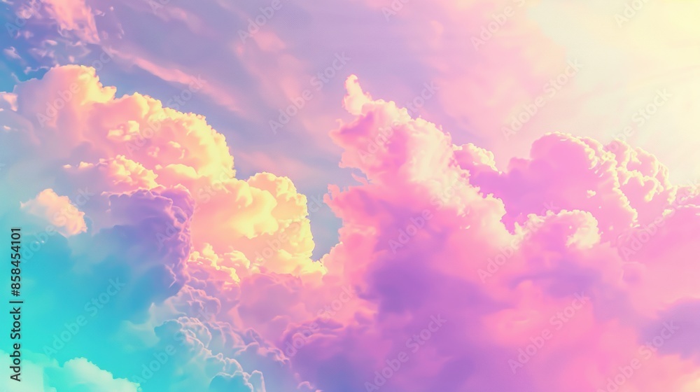 Fototapeta premium Pastel cloudscape at sunset