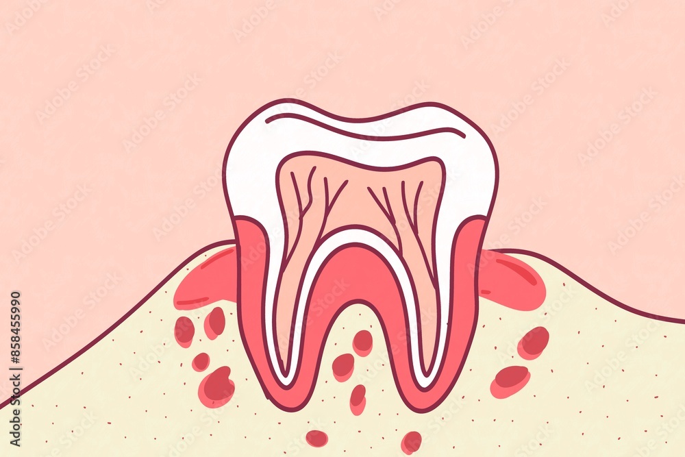 Cross-section of a human tooth with visible cavity Cross-section of a human tooth with visible cavity