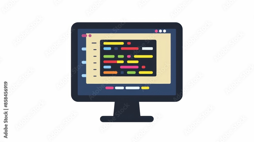 Computer monitor displaying code in a web design application Computer monitor displaying code in a web design application