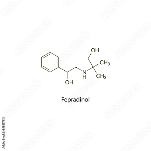 Fepradinol flat skeletal molecular structure NSAID drug used in Pain treatment. Vector illustration scientific diagram.