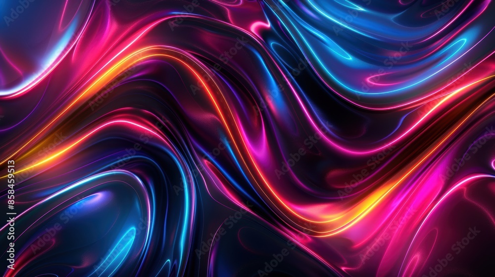 Fototapeta premium Abstract neon swirls in vibrant hues