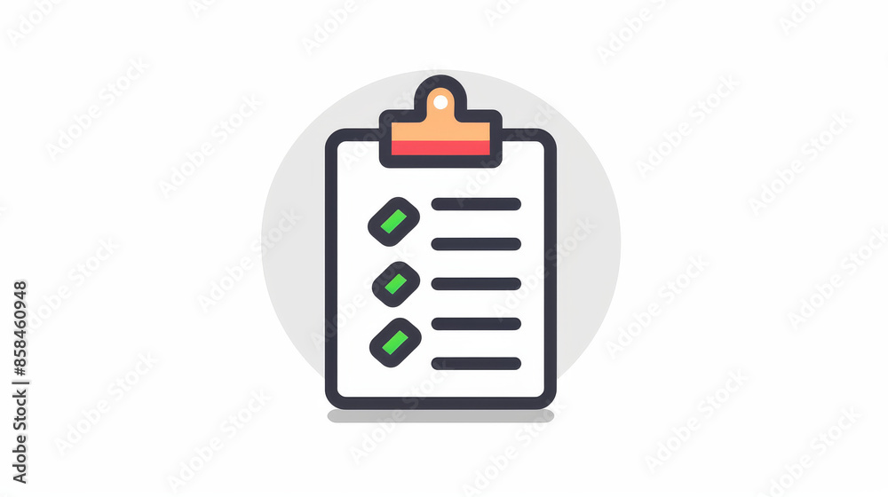Clipboard icon. Image of a clipboard with a checklist. Modern line style. It can be used for to-do lists, done lists, or exam icons. Clipboard icon. Image of a clipboard with a checklist. Modern line style. It can be used for to-do lists, done lists, or exam icons.