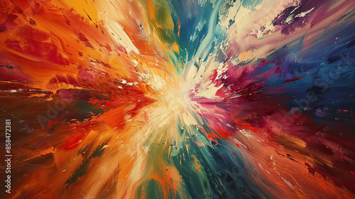 Vibrant textured color burst formation background, AI generative