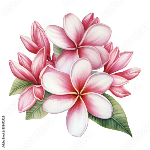 frangipani flower isolated on white
