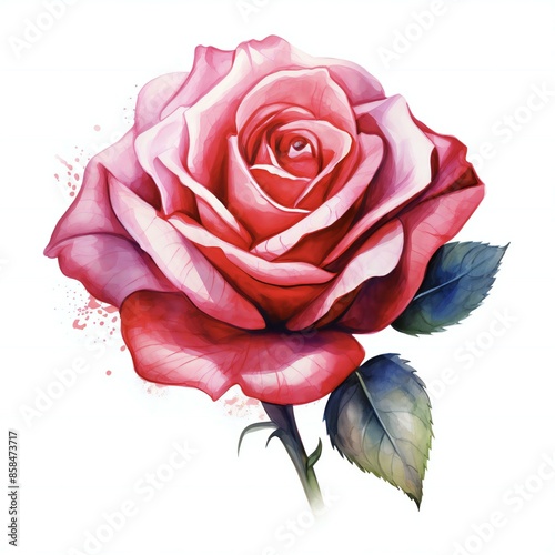 pink rose isolated on white background