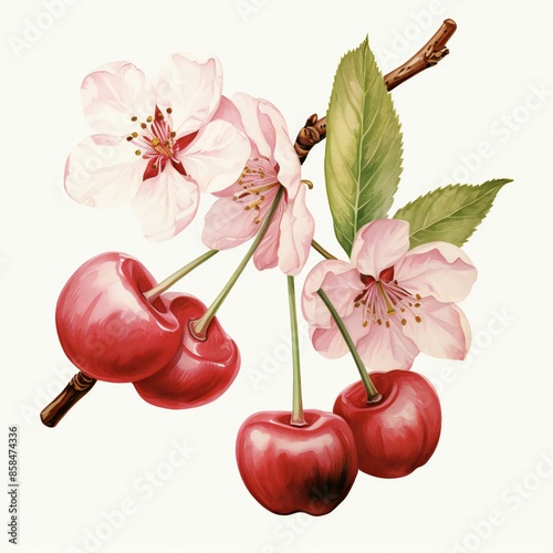 cherry blossom on white background