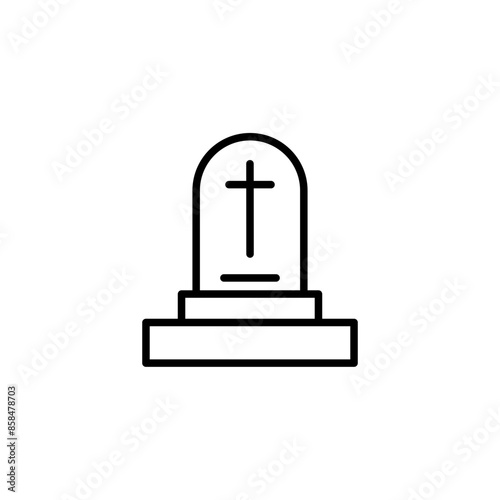 Grave Tombstone Icon Perfect for Memorial and Cemetery Themes
