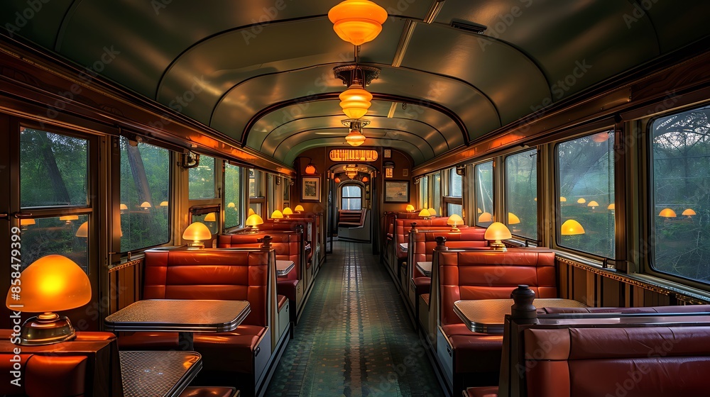 Fototapeta premium vintage train car converted into a diner