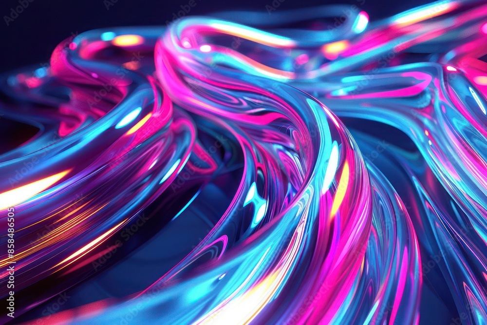 Abstract Background, a 3D abstract background featuring swirling, neon fluid streams, creating a vibrant and dynamic visual effect Abstract Background, a 3D abstract background featuring swirling, neon fluid streams, creating a vibrant and dynamic visual effect