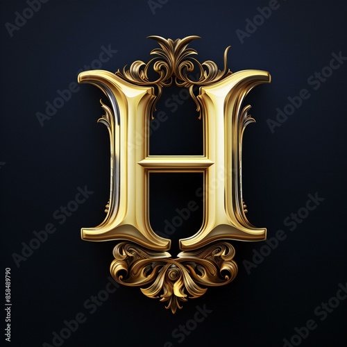 luxury 3d letter logo of letter H