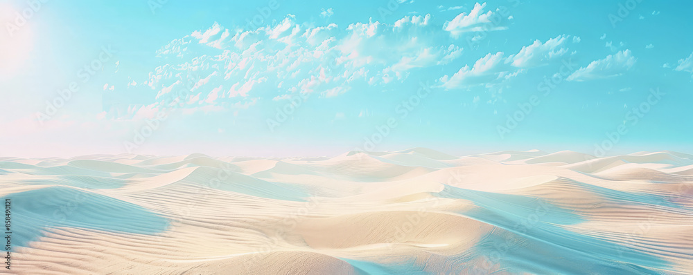 Tranquil desert background with soft sand dunes, clear skies, and textured ripples. The peaceful, expansive scene evokes the beauty and serenity of the desert landscape, perfect for natural themes Tranquil desert background with soft sand dunes, clear skies, and textured ripples. The peaceful, expansive scene evokes the beauty and serenity of the desert landscape, perfect for natural themes