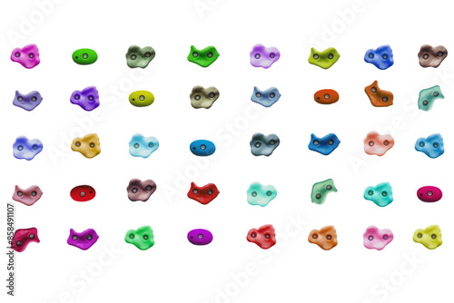 climbing holds set. vector file. isolated. transparent

