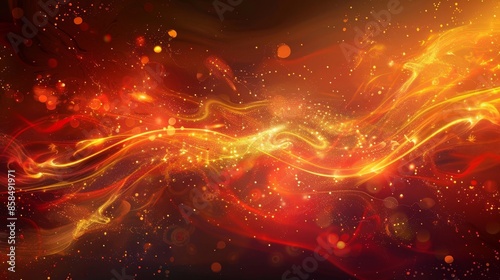Intense reds and oranges with swirling patterns and glowing particles. Amazing wallpaper