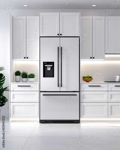 Innovative Smart Refrigerator with Touch Screen Interface  Kitchen Technology Concept