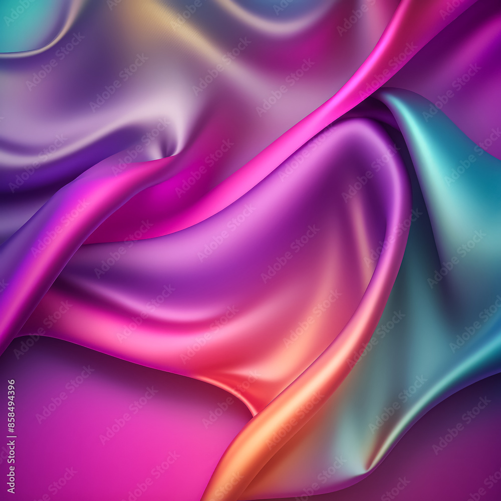 A purple and blue fabric with a silver stripe. The fabric is flowing and has a sense of movement A purple and blue fabric with a silver stripe. The fabric is flowing and has a sense of movement