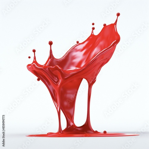 Realistic red color splash
