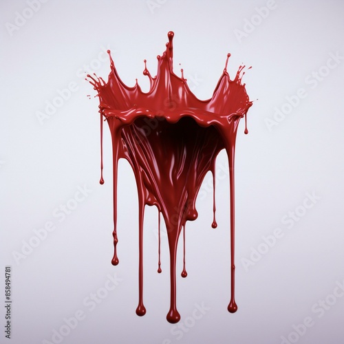 Realistic red color splash
