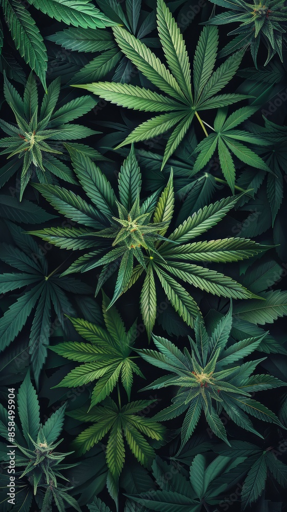 Monochrome Cannabis Leaf Banner