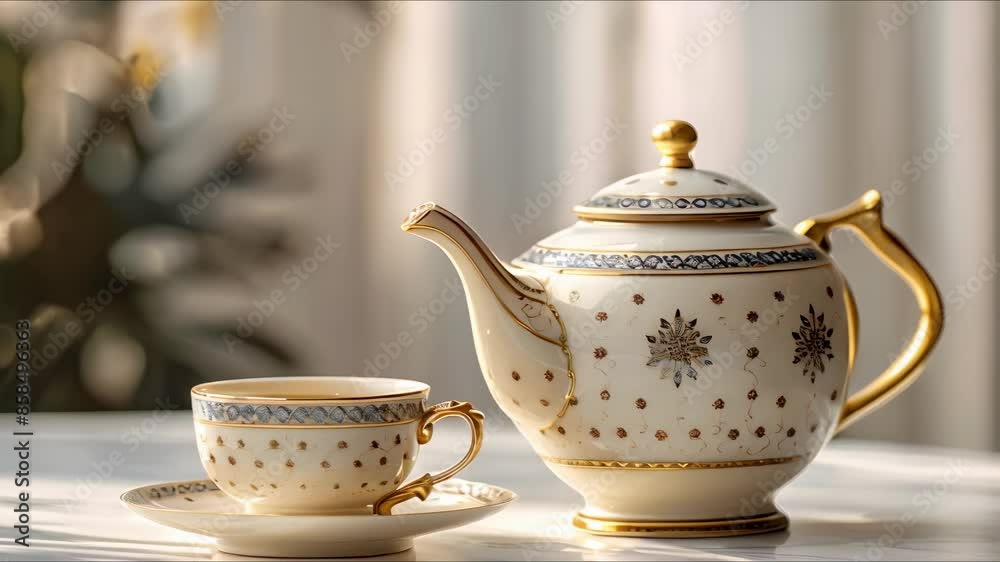Stylish tea set on a clean white background. Concept Elegant Tea Set, White Background, Stylish Setup, Tableware Photography Stylish tea set on a clean white background. Concept Elegant Tea Set, White Background, Stylish Setup, Tableware Photography
