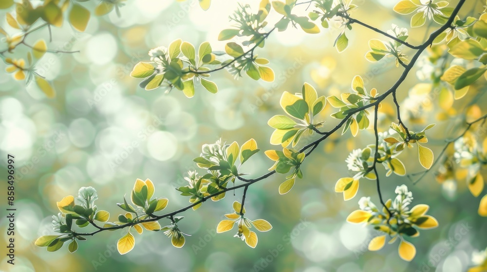 Flourishing branches against a bright backdrop Flourishing branches against a bright backdrop