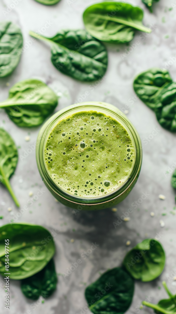 Obraz premium Healthy Green Smoothie in Jar
