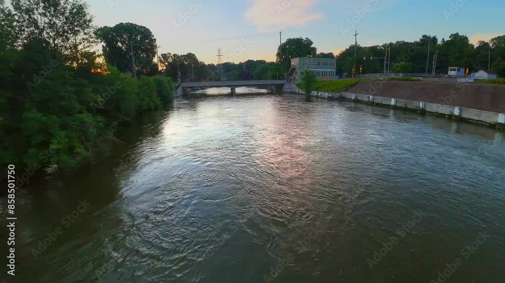 Scenic FPV drone fly under bridge and through railroad Trestle, early morning
Scenic FPV drone fly under bridge and through railroad Trestle, early morning