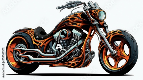 motorcycle on white